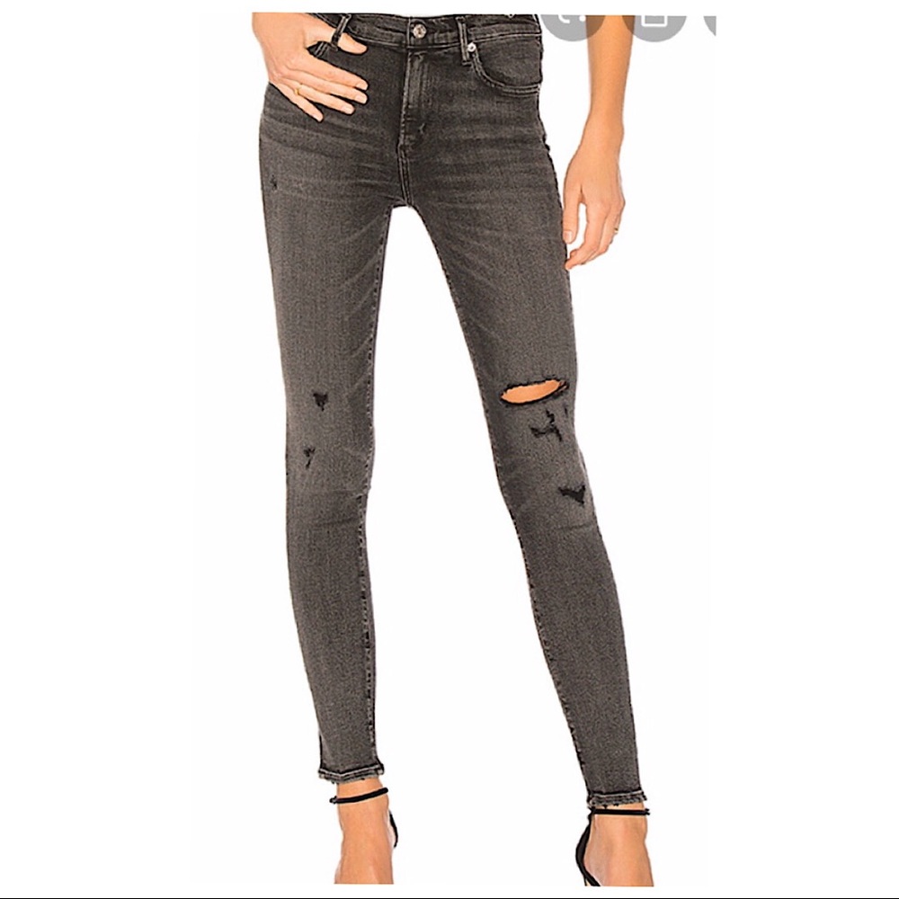 AGOLDE Sophie high rise washed black skinny jeans